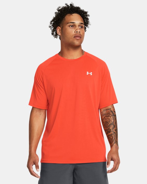 Camiseta de manga corta UA Tech™ Reflective para hombre, Orange, pdpMainDesktop image number 0